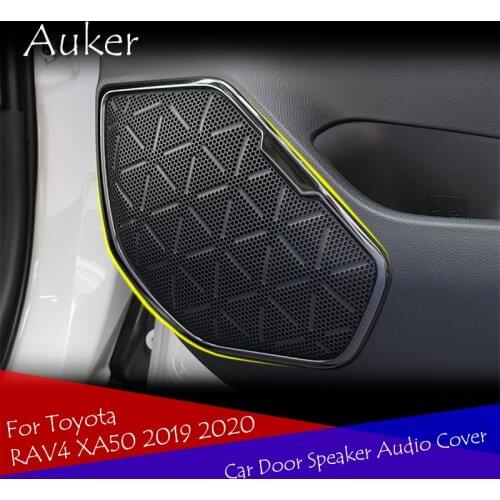 For Toyota RAV4 XA50 2019 2020 4Pcs/Set Speaker speaker sound equip trim trim frame ring cover stickers strips car styling