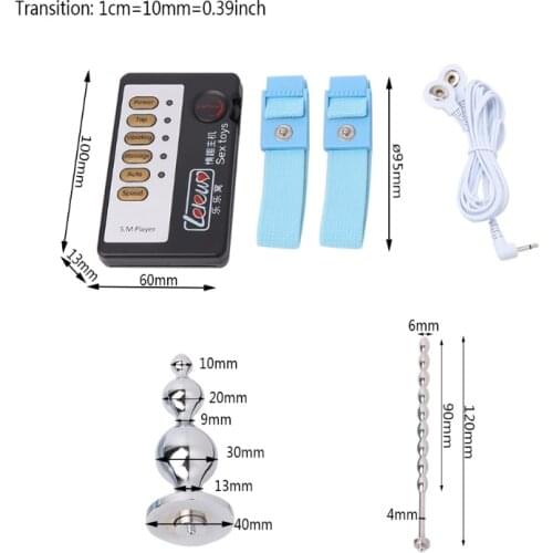 Electro Sex Stainless Steel Penis Urethral Catheter Anal Plug Electric Shock Penis Ring Medical Themed Toys Kit Sex Toys For Men