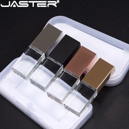 JASTER 2.0 Flash Drives 128GB Rose Gold Crystal Pen Drive 64GB USB+Box Wedding Gift Memory Stick 32GB 16GB 8GB Custom Pendrive