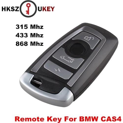 HKSZUKEY 4 Button Smart Car Key for BMW F CAS4 5 Series 7 Series Smart Remote Key 315 433 868mhz with PCF7945P Chip Silver