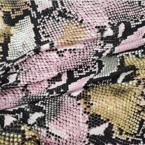 Good Wide 150cm Sexy Imitate Silk Satin Chiffon Fabric Pink/yellow Snake Pattern Printed Chiffon Fabric Diy Women Dress Scarf