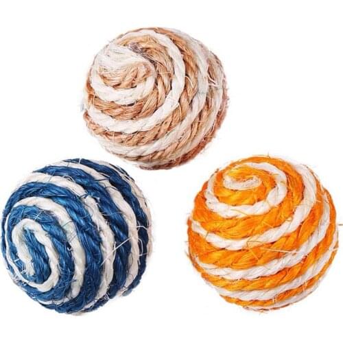 Pet Cat Toy Sisal Ball Hemp Rope Series Interactive Cat Scratch Knitting Ball Toy Bite Chew Vocal Toy
