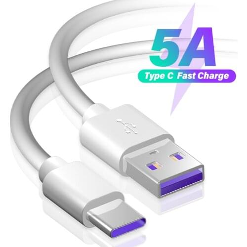AUFU 5A USB Type C Cable for Huawei P40 Pro Mate 30 P30 Pro Fast Charging USB-C Charger Cables For Xiaomi Redmi Note 7 8 Pro