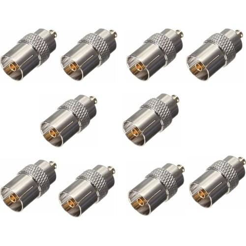 Lot 10pcs Banggood MCX Male Plug to IEC DVB-T TV PAL Female Jack RF Coaxial Cable Connector Adapter