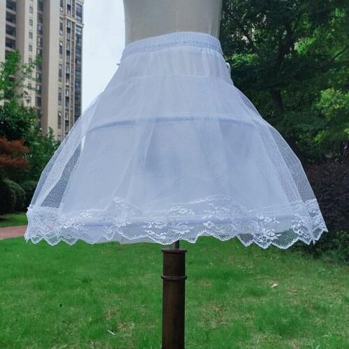 Short Petticoats with Lace Edge Fashion Wedding Accessories White Crinoline Girls Children Underskirt