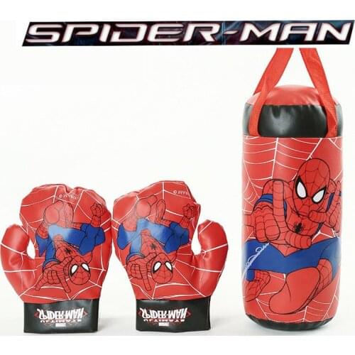 Anime Spiderman Mini Boxing Gloves Toy Sandbag Hanging Set Parent-child Interaction Decompression Educational Childrens Toy