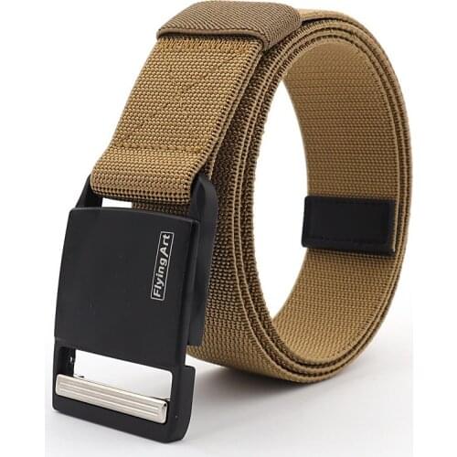Fashion Mens Tactical Belt Quick Release Magnetic Buckle Nylon Knit Waist Strap 3.8cm Sports Accessories Cinto CS Army Fans Lady