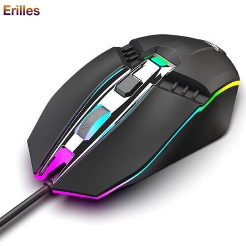 1800dpi Ergonomic Wired Gaming Mouse RGB Backlit Computer USB Mouse Gamer 4 Button Support Macro Definition PC Laptop Mouse