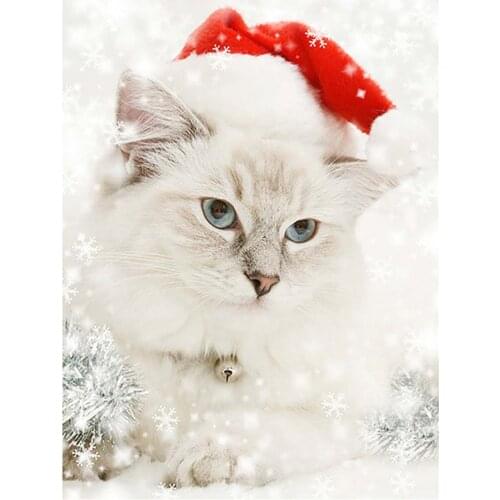 Lovely Cat Animal DIY Cross Stitch Embroidery 11CT Kits Craft Needlework Set Printed Canvas Cotton Thread Home Sell