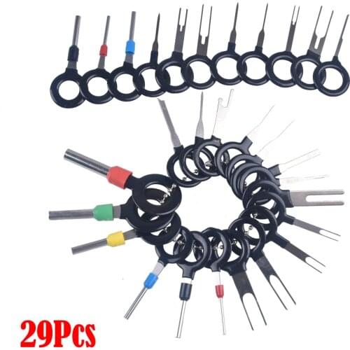21/26/29x Auto Car Plug Circuit Board Wire Harness Terminal Tools Extraction Disassembled Crimp Pin Back Needle Remove Tool Kit