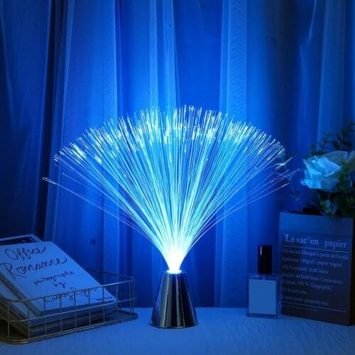 Starry Sky Night Light Plastic Colorful Changing Color Fiber Optic Fountain LED Night Light Starry Sky Festivals Lamp for Home
