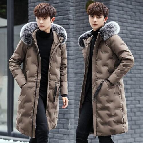 2020 New Men Winter Parka 3 colors Warm Thicken mid-length Outwear Windproof Coat Hooded Size M-3XL