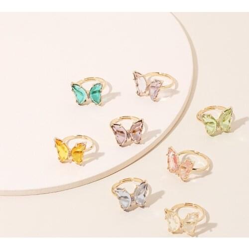 New Design Delicate Ring Opening Temperament Sweet Romantic Butterfly Ring Party Jewelry For Women Friend Birthday Gift