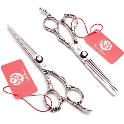 Professional Barber Scissors 6.0'' 440C Purple Dragon Hairdressing Scissors Cutting&Thinning Shears Hair Scissors Hot Sell Z9008