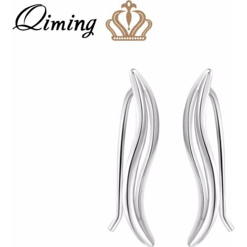 QIMING Elegant Women Ladies Earrings Mother Gift Fashion Design fashion Gold Charm Earrings Jewelry Classic Earring Bijoux