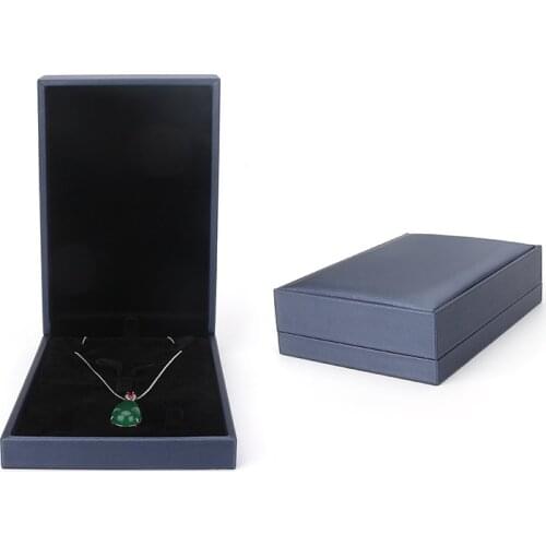 Wedding Ring Jewelry Packaging Box Blue Pu Leather 3 Colors Earring Necklace Display Storage Case For Valentines Day Gifts