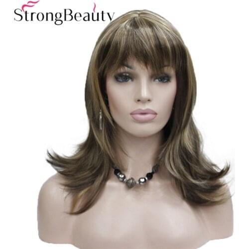 StrongBeauty Girl Synthetic Natural Wave Long Hair Red Brown Cosplay Wigs For Women 5 Colors