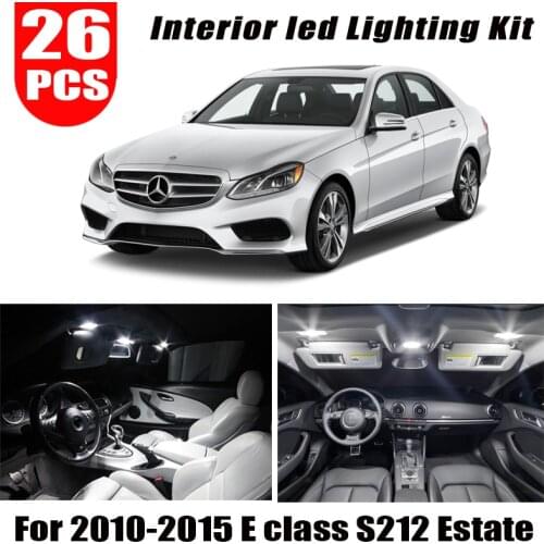 For 2010-2015 Mercedes E class S212 Estate Wagon E200 E250 E300 E350 E400 E500 E550 E63 AMG 26pcs LED bulb Interior dome Light K