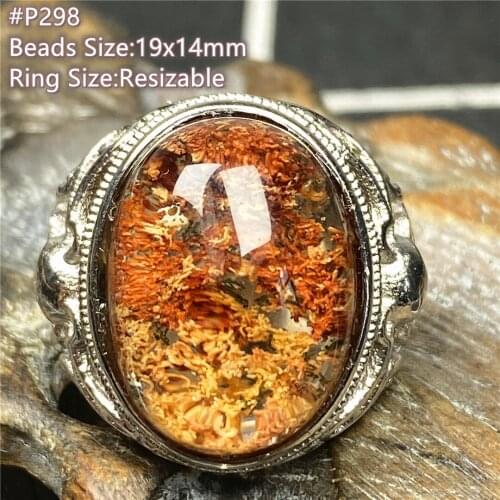 Top Natural Ghost Phantom Quartz Ring Jewelry For Man Ring Crystal Wealth Luck Beads Gift Silver Garden Adjustable Ring AAAAA