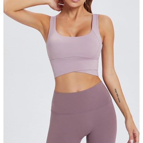 Training Solid Yoga Bras Padded High Impact Support Sports Workout Gym Crop Top Women Push-up Naked-Feel Running Vest