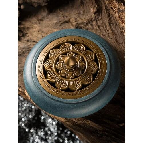 Lotus leaves High grade Metal Blue Brass Copper Coils incense Zinc Alloy Censer Thurible burner Coil Incense burner Incensory
