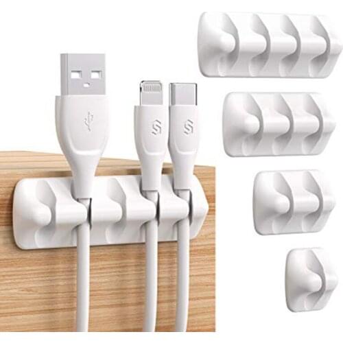 5PCS Cable Clips Self Adhesive Cord Organizer Cable Management Wire Holder System for Home Office Nightstand Desk Accessories