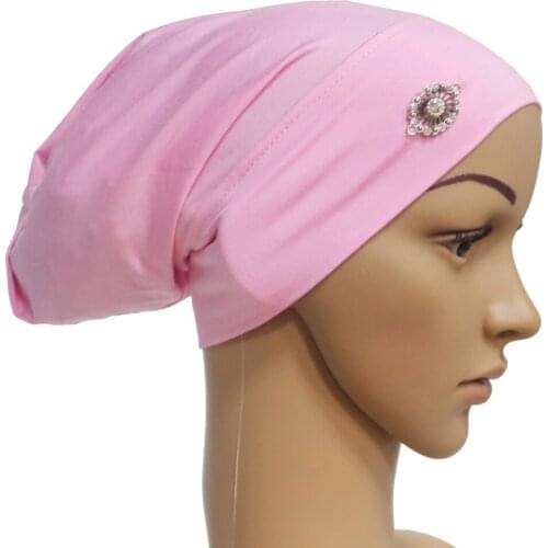 Women’s Cotton Diamond Muslim Islamic Arabic Scarf Mini Hijab Caps