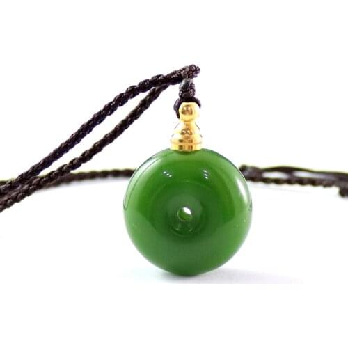 1PC Perfume Bottle Pendants Natural Stone Green Jade Stone Essential Oil Bottles Pendants Necklace