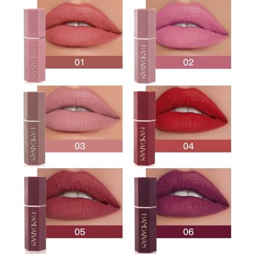 36pcs/lot Hot Sales Waterproof Matte Lip Gloss Lipstick Lip Balm Sexy Matte long-lasting Lip 6 Colors Women Fashion Makeup Gift