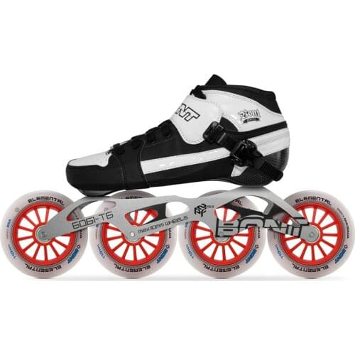 2019 Original Bont Pursuit Speed Inline Skates Heatmoldable Carbon Fiber Boot 6061 Frame Elemental 4*90/100/110mm Wheels Patines