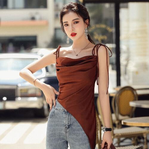 2021 Sexy Bandage Club Tube Top Female Halter Chest Hollow Pure Tank Ves Camisole Womens Spaghetti Strap Basic Crop Tops