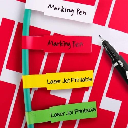 240Pcs Waterproof Resistant Durable Self-Adhesive Cable Labels Wire Marking Network Printer Sticker Organizers A4 Cable Tags