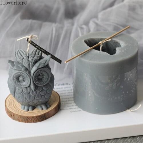 3D Owl Silicone Mold Aromatherapy Candle Mold Baking Tools for Cakes Plaster Mold DIY Candle Making Jars Soap Mold