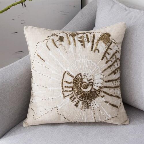 45x45cm Vintage Cushion Cover with Handmade Beaded Linen Pillowcase Living Room Bed Cushion obicia na poduszki T658