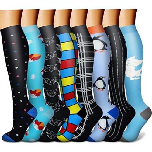 58 Styles Men Women Compression Socks Varicose Veins Fit For Edema Diabetes Crossfit Animal Outdoor Running Cycling Sports Socks