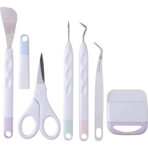 6pcs/set Craft Vinyl Weeding Tools Set DIY Sewing Stitching Punch Carving Tool Kit Silhouettes Lettering Piecing Handmade Tools