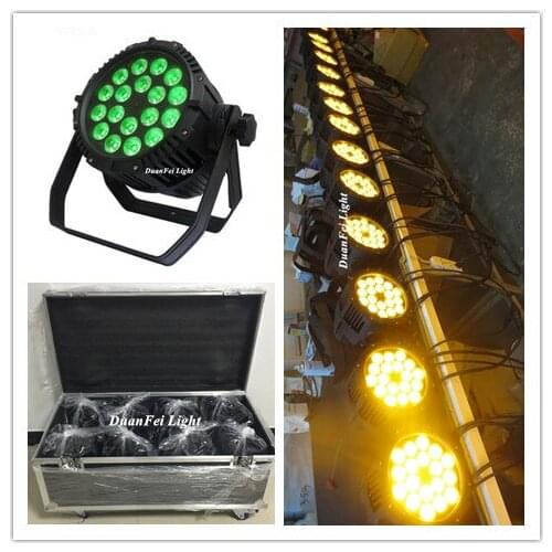 8pcs/Flycase) club light led par wash rgbwa aluminum par led cans 18*15 dmx led wall wash par light ip65 waterproof dj disco