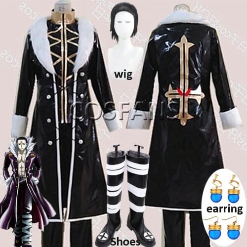 Anime Hunter X Hunter Cosplay Chrollo Lucilfer Kulolo lushilufelu Cosplay Costume Halloween Costumes Wig shoes earring women men