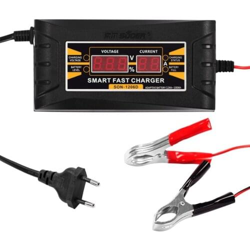 Full Automatic Car Charger 110V/220V To 12V 6A Battery Charger Digital Display Auto Smart Fast Charging For Car Motorcycle