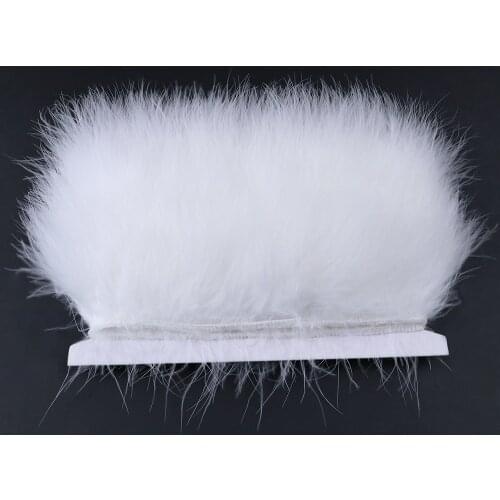 White Marabou Feathers Trims Soft Fluffy Feather Ribbon Fringe Decorative Width 4-6 CM Costume Party Clothing Sewing Accessory