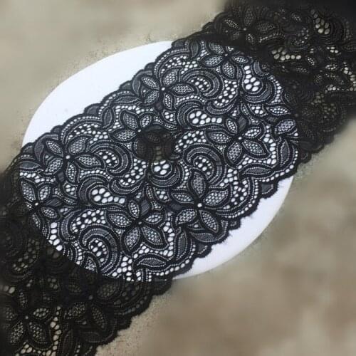 Black White Lace Trim Ribbon Embroidered Elastic Lace Fabric DIY Crafts Sewing Accessories Wedding Hair Garments Supplies