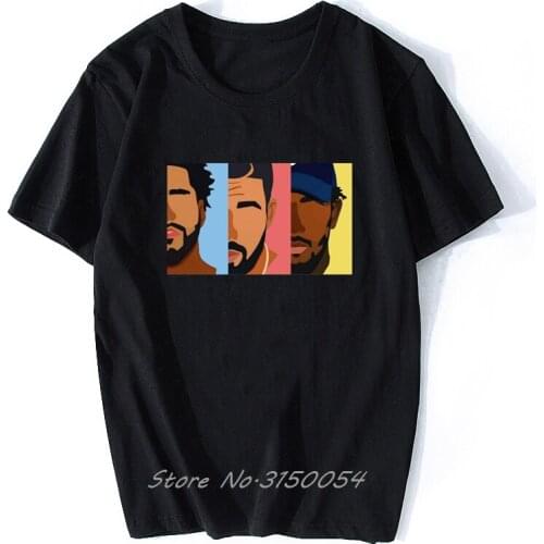 Drake J Cole Kendrick Lamar Hip Hop Mens T-shirt Fashion Cool Design Men Cotton T-shirt Streetwear Rap Rock Aesthetic Tees