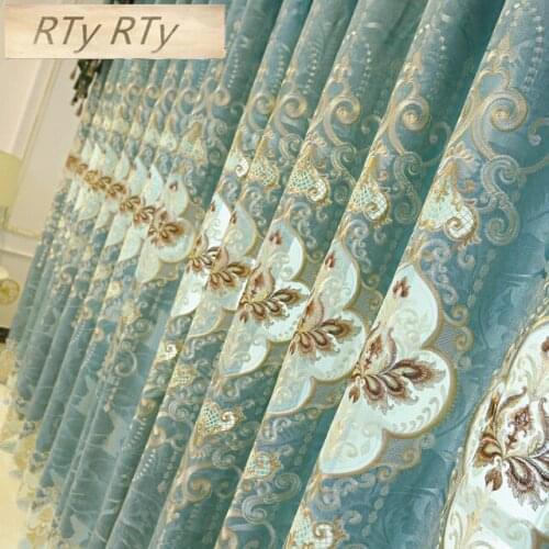 European luxury villa embroidered Blackout curtains for Living Room Royal royal curtains for Bedroom Window curtain kitchen