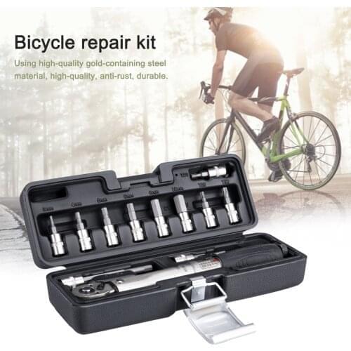 Outdoor Two-way Adjustment Mountain Bike Torque Wrench Set Anti-rust Durable Bicycle Repair Tool