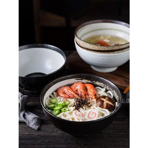 Creative personalized Japanese handpainted ceramic household large capacity soup noodles rice bowl dish special dining utensils
