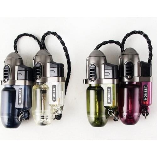 Creative Personality Double Fire Inflatable Lighter Gadgets for Men Smoking Accesoires Briquets Et Accessoires Fumeurs Men Gifts