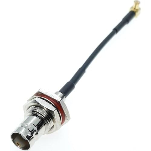 MCX Male Plug Right Angle RA to BNC Female Nut Bulkhead RG174 Coaxial Cable Pigtail Jumper