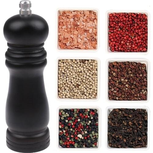 Salt And Pepper Grinder Hand Movement Oak Wood Pepper Mill Kitchen Cooking Tools Wholesale