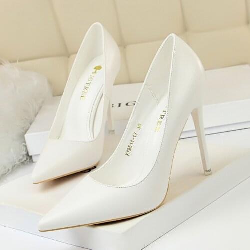 Korean-style Fashion Simple WOMENS Shoes High Heel Shoes Thin Heeled Ultra-High-Heel Shallow Mouth Pointed Shoes
