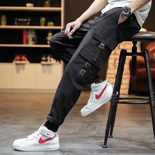 2021 Mens Causal Fashion Pants Japanese Loose Streetwear Multi-pocket Cargo Pants Mens Sports Casual Trousers